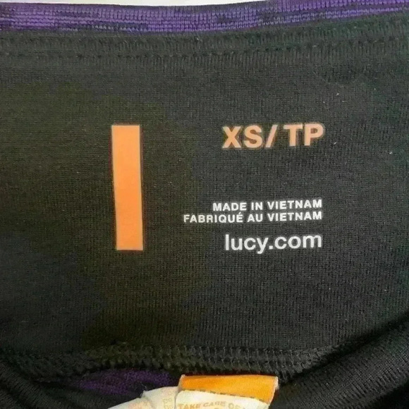 Lucy womens Capri leggings purple and black striped, size XS - Picture 6 of 6